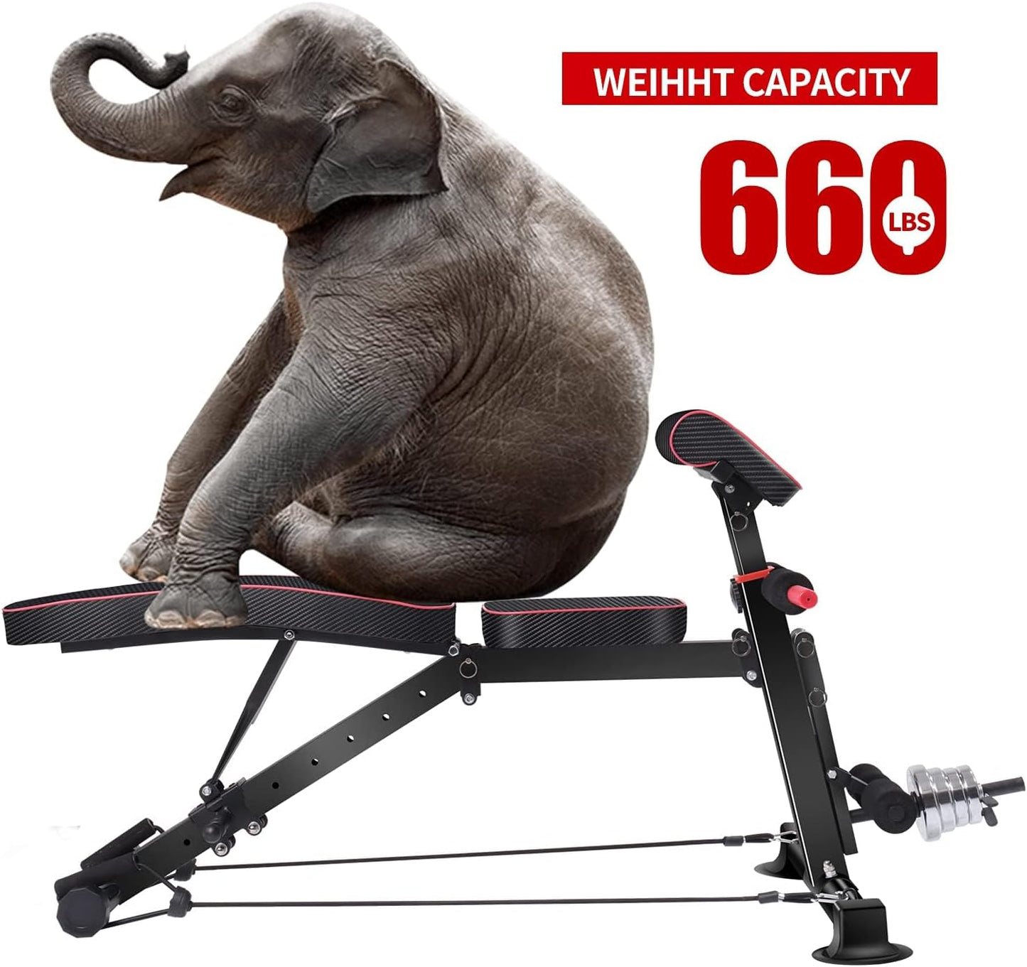 Adjustable weight bench - Practical exercise bench for workouts in the home gym