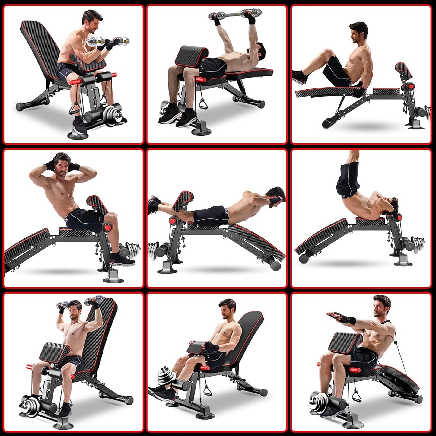 Adjustable weight bench - Practical exercise bench for workouts in the home gym