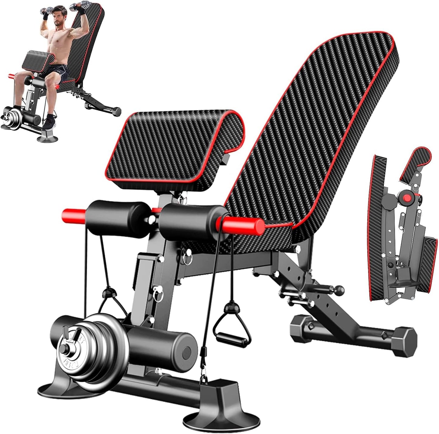 Adjustable weight bench - Practical exercise bench for workouts in the home gym