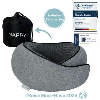 Memory Foam Flight Pillow – Cervical Support & Washable Cover